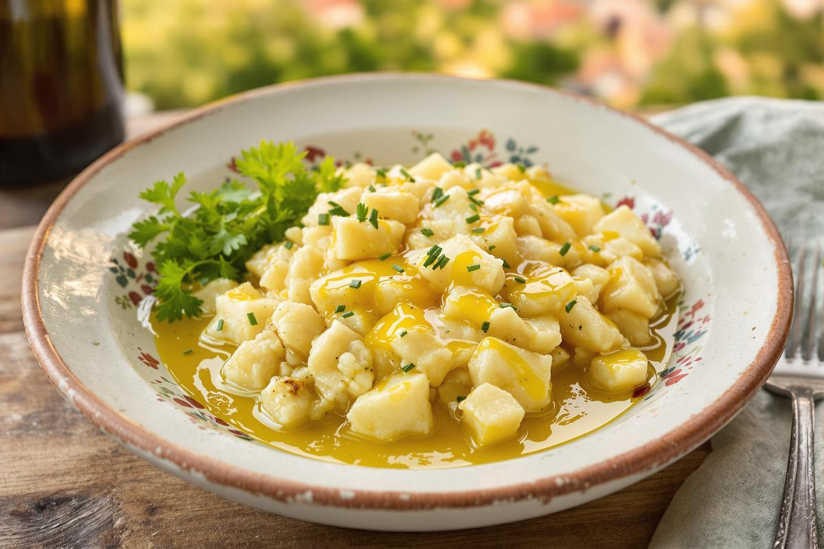 Ecrasé de pomme de terre huile d'olive et ail