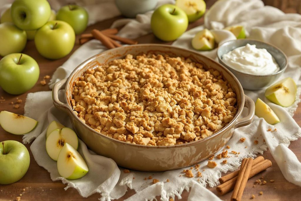 Envie d’un crumble aux pommes plus léger ? Testez cette version sans beurre