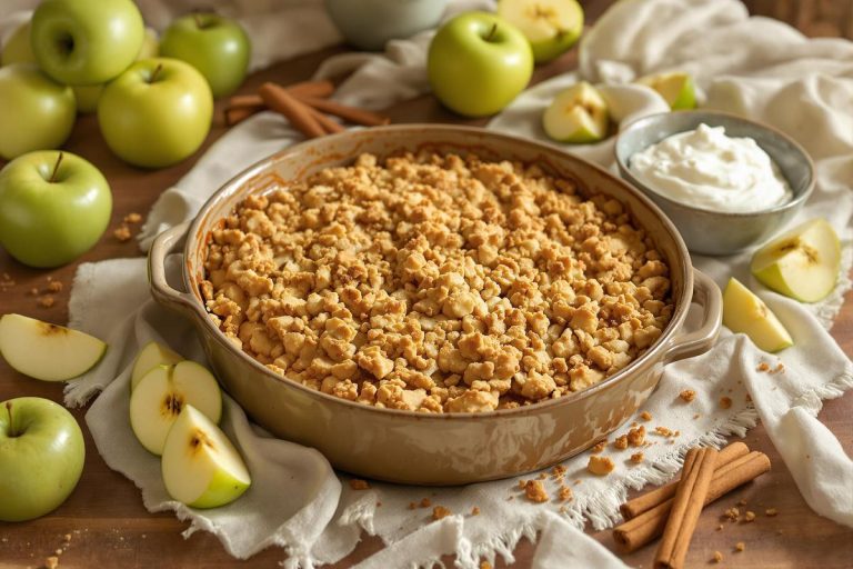 Envie d’un crumble aux pommes plus léger ? Testez cette version sans beurre