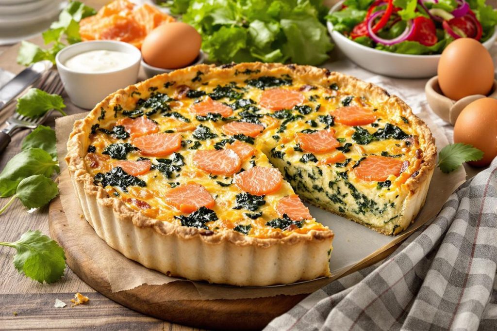 Recette de quiche aux épinards et saumon fumé: un mariage savoureux facile à réaliser