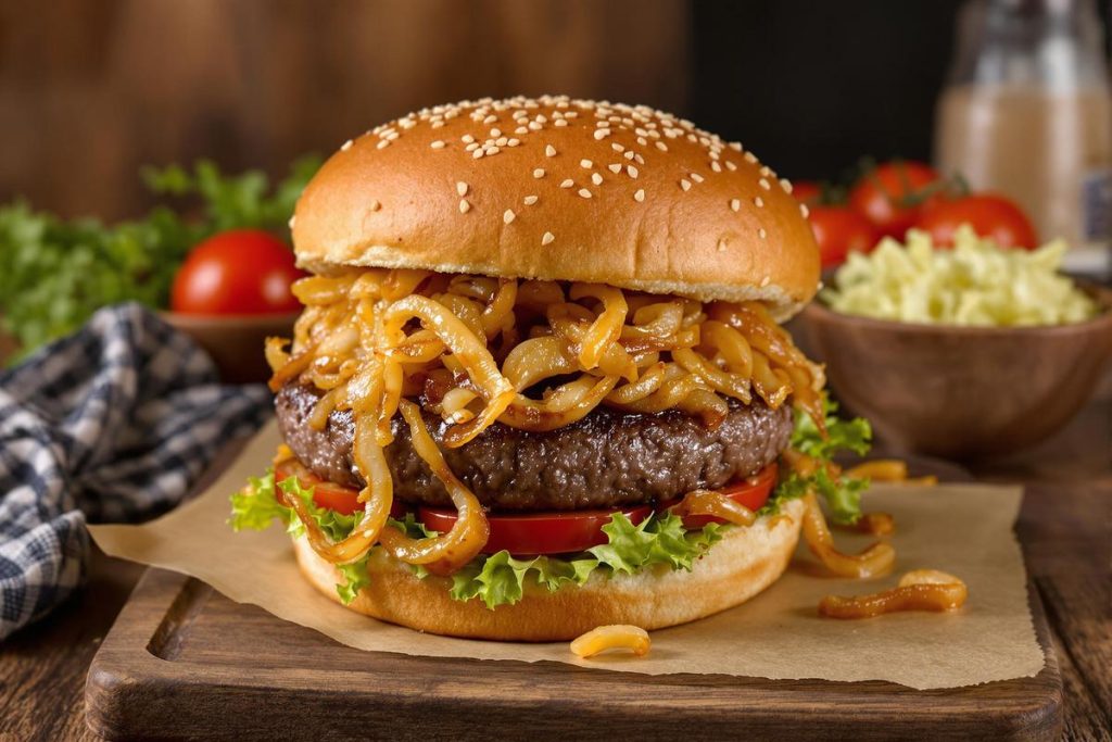 Recette oignons caramélisés pour hamburger