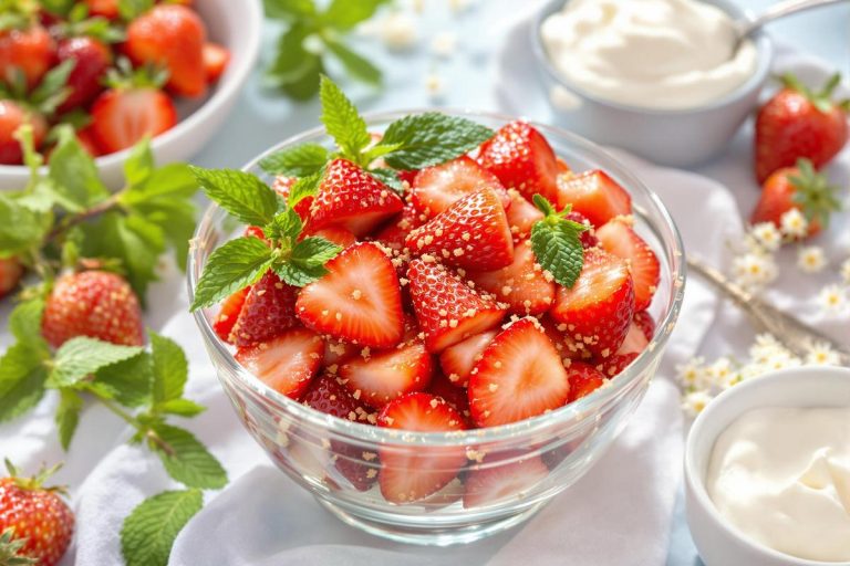 Un dessert frais et léger avec des fruits de saison : Cyril Lignac partage sa recette facile de salade de fraises à la fleur d'oranger et sa crème légère !.jpg