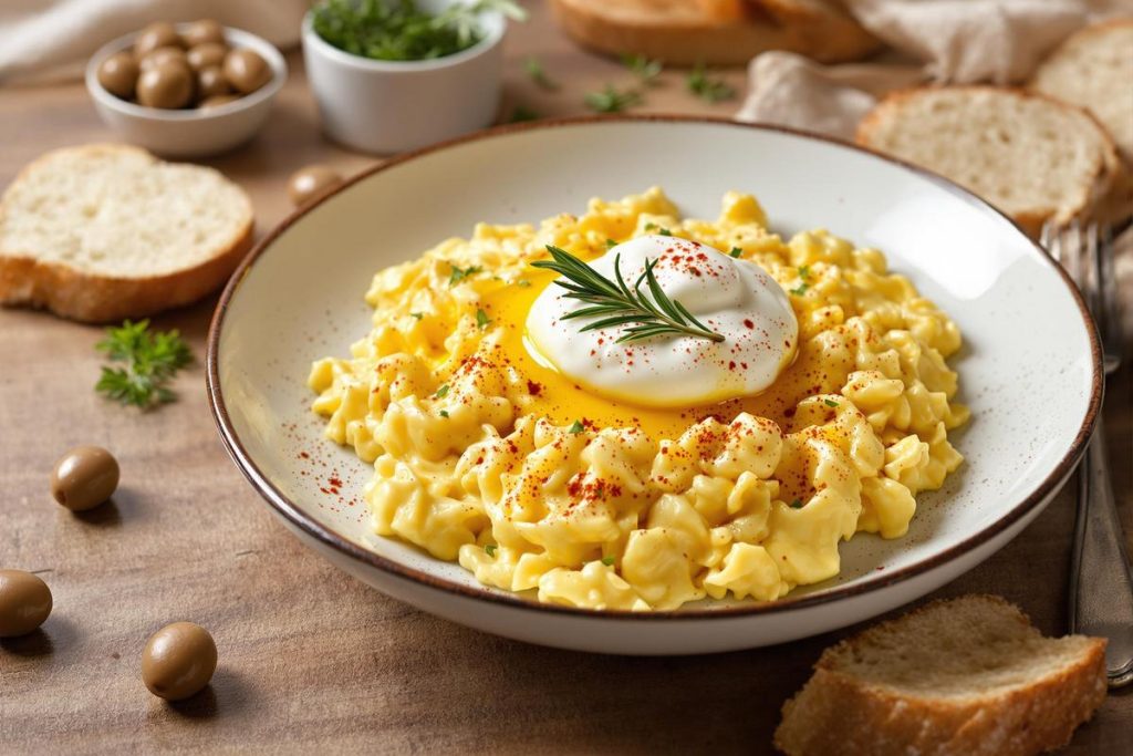Vous n'allez plus jamais avoir faim avant le repas du midi grâce à cette recette d'œufs brouillés à la grecque.jpg