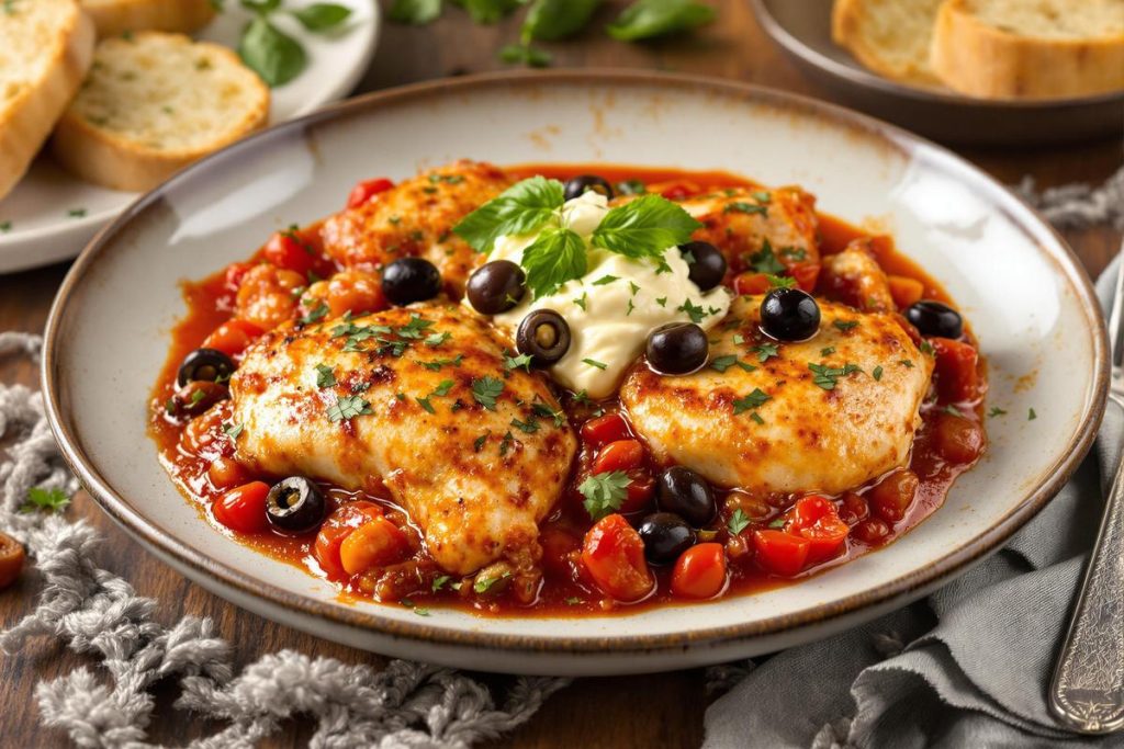 Poulet fondant à la tomate, mascarpone et olives noires.jpg