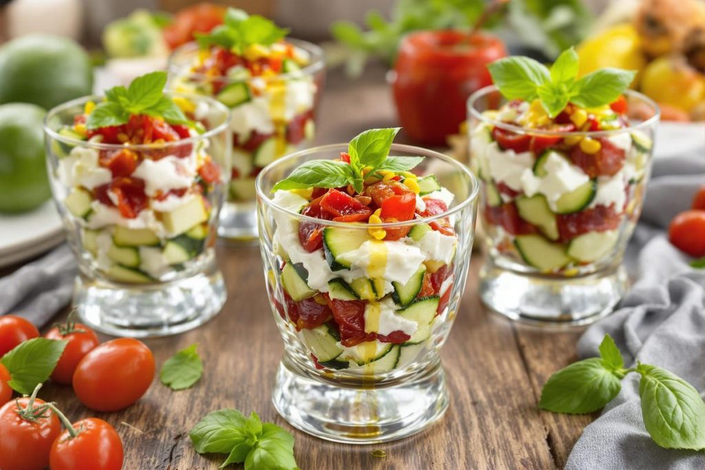 Verrines de courgettes, tomates confites et fromage frais : recette facile et savoureuse d'été.jpg
