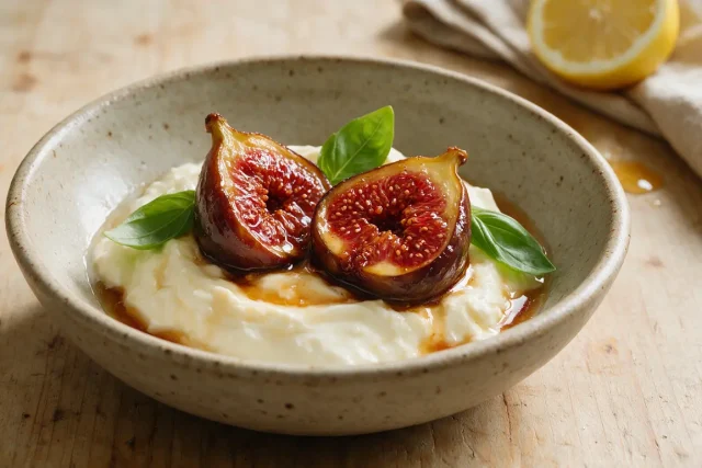 Figues poêlées au miel : ce dessert de chef transforme la faisselle en quelque chose d&rsquo;inattendu